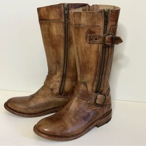 Bed Stu Brown Leather Combat Boots